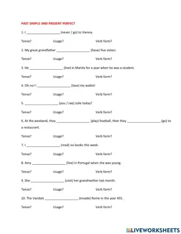 Present perfect and past simple