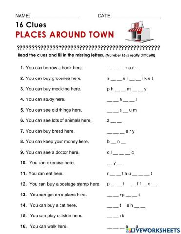 Place around the town