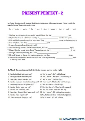 Present perfect - 2