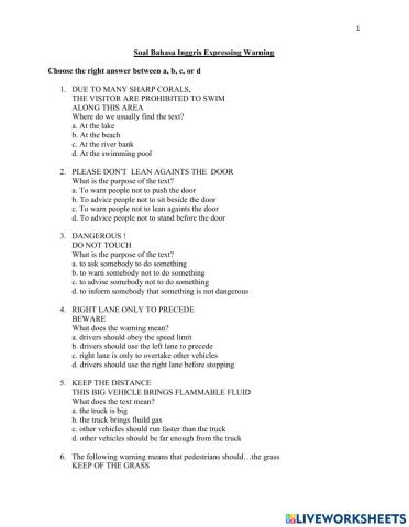 Expression of warning