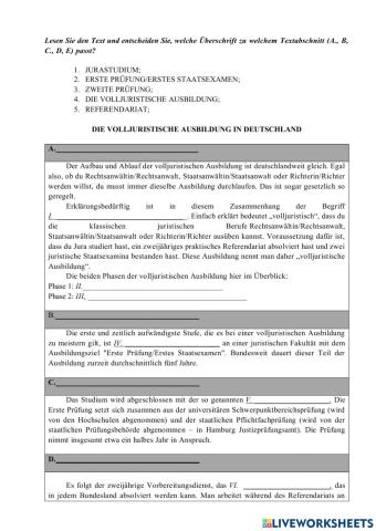 Die volljuristische ausbildung in deutschland