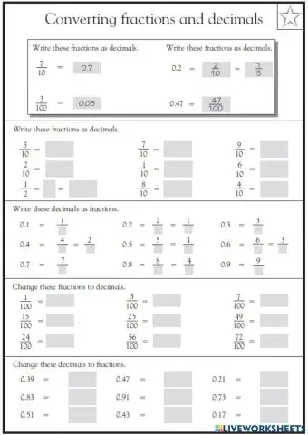 Decimal to Fractions