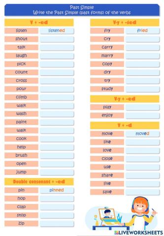 Past Simple - V + -ed