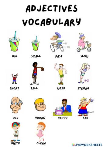 Adjectives vocabulary presentation