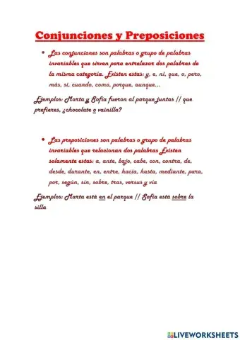 Conjunciones y Preposiciones