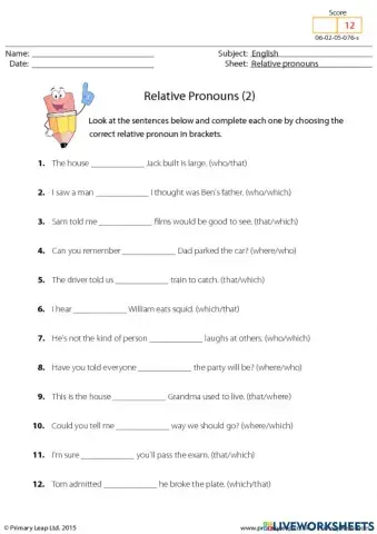 Relative pronouns