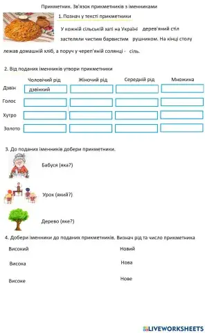 Прикметники. Рід та число