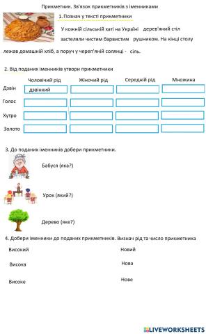 Прикметники. Рід та число