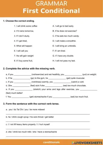 Health and First Conditional