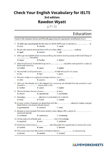 Education Vocab for IELTS