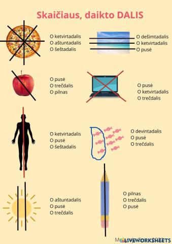 Skaičiaus, daikto dalis