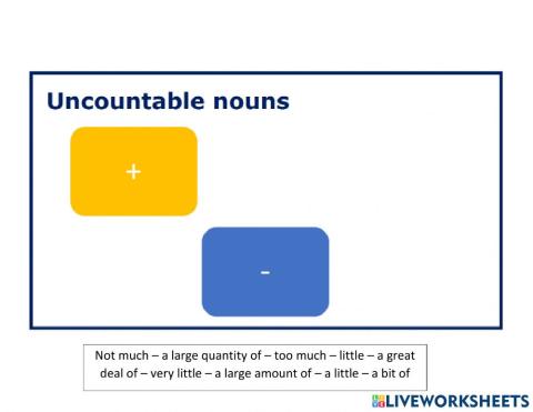 Quantifiers: Uncountable nouns