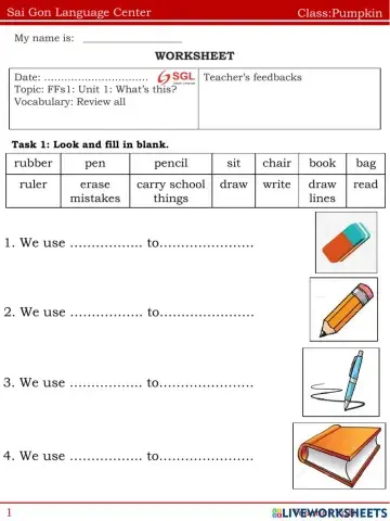 FFs1: Unit 1: What's this?