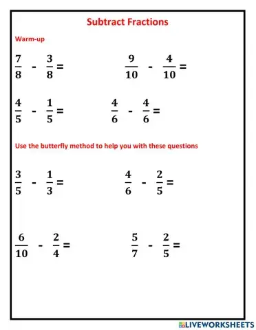 Subtract fractions 2