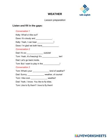 WEATHER Lesson preparation