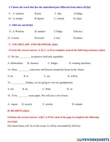 Second  term test English 6