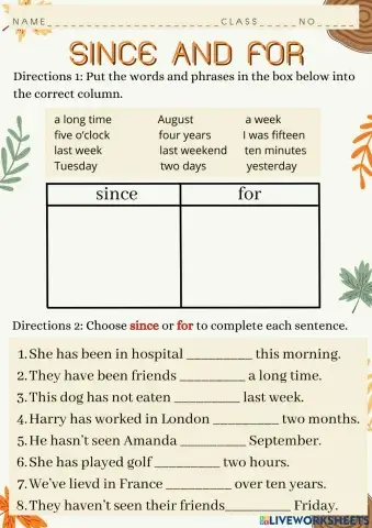 Since-for