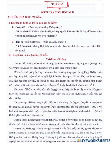 Tiếng Việt 5 - Tuần 35