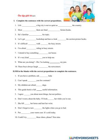 Ôn tập giới từ (p1)