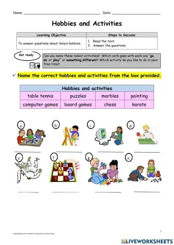 Day 3 - Hobbies and Activities