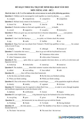 Bộ đề 2- đề số 2- tn2022