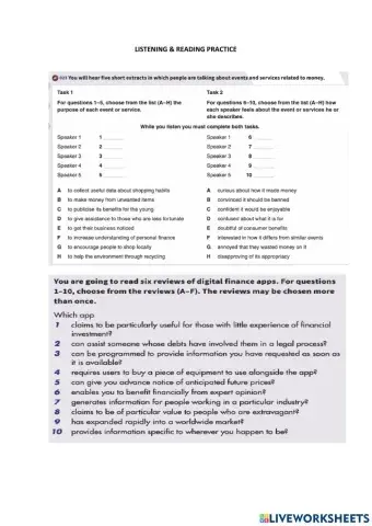 CAE listening and reading