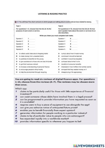 CAE listening and reading