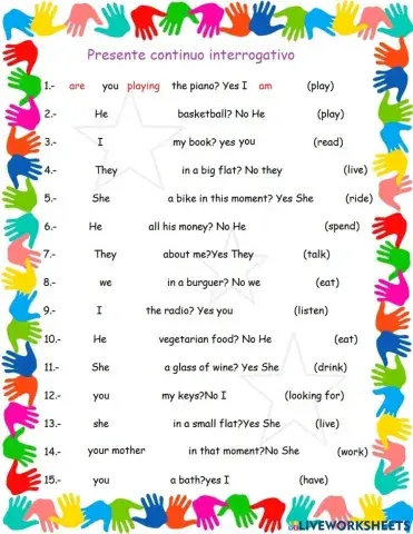 Presente continuo interrogativo