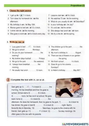 Prepositions of time (2)
