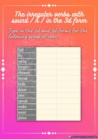 Irregular verbs