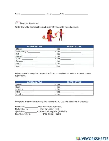 Comparatives and superlatives