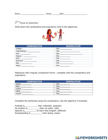 Comparatives and superlatives