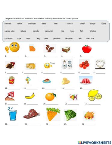 Food and Drinks Names