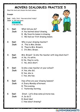 Movers Dialogue Exam Practice 5