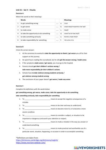 Band 3 (Core 1) - Unit 21 - Set 4