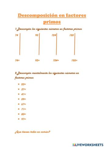 Descomposición en factores primos