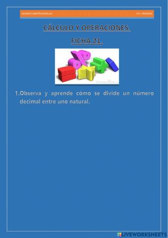 Cálculo y operaciones. Ficha 21.