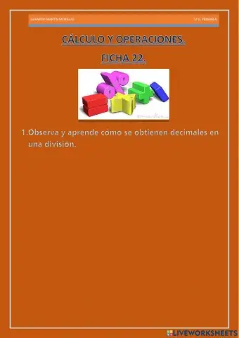 Cálculo y operaciones. Ficha 22.