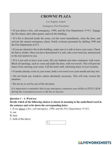 Emergency Fire Procedures - Basic Reading page 42