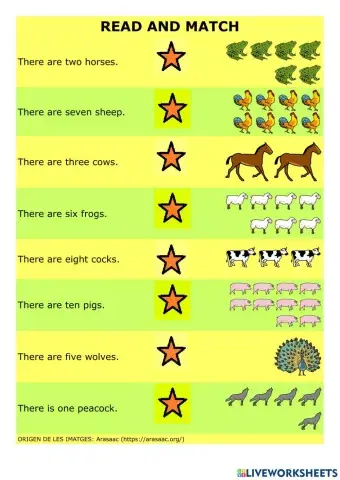 Numbers and animals-reading 2