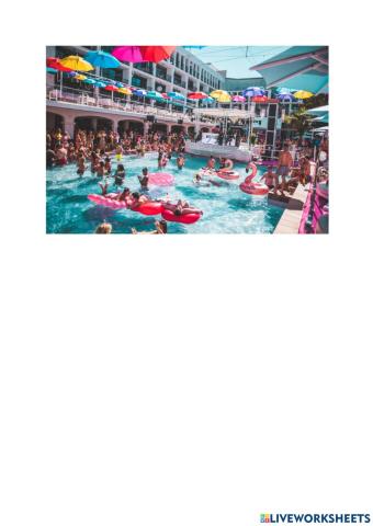 Expresión oral: fiesta en la piscina
