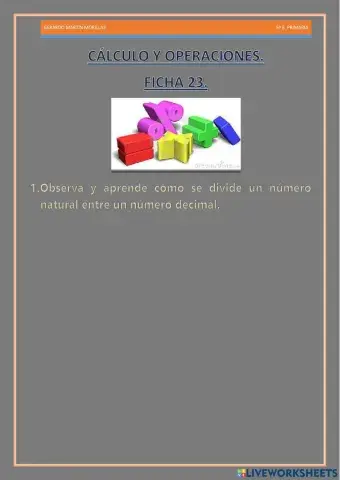 Cálculo y operaciones. Ficha 23.