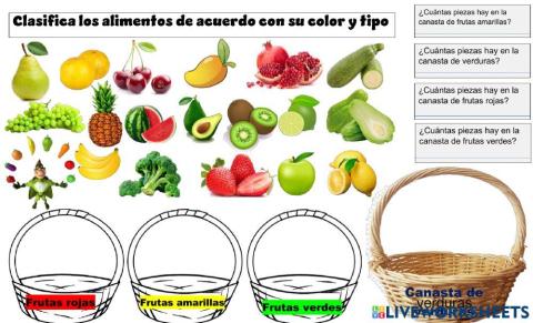 Clasifica frutas y verduras