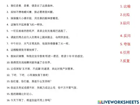 6 年级修辞手法