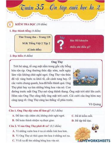 Tiếng Việt 2 - Tuần 35