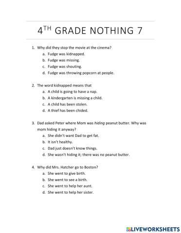 Tales of a Fourth Grade Nothing 9