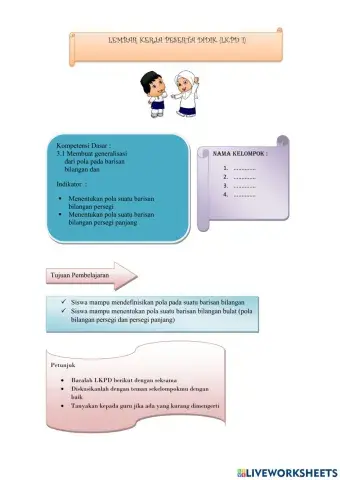 Pola bilangan persegi dan persegi panjang
