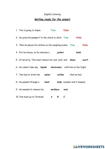 Getting ready for the airport