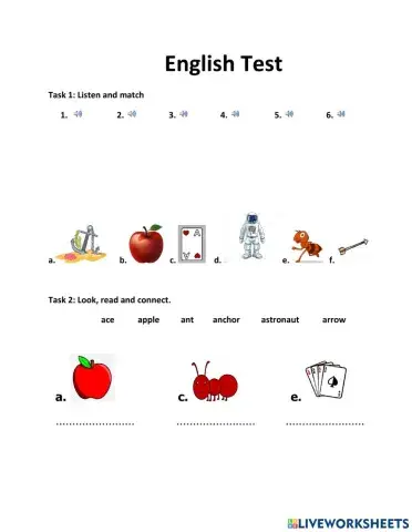 Quick test - Letter A