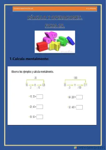 Cálculo y operaciones. Ficha 25.